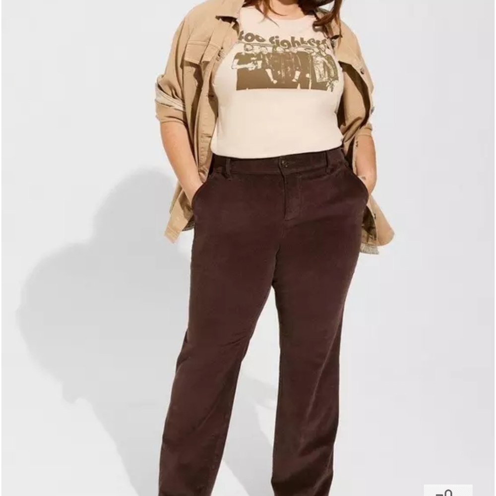 Torrid Dark Brown Wide Leg Coudroy Pants